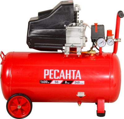 Компрессор поршневой Ресанта КП-50/300М масляный 300л/мин 50л 2000Вт красный/черный