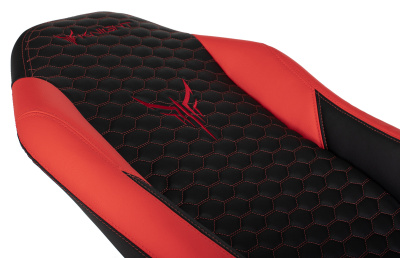 Кресло игровое Knight Neon черный/красный соты эко.кожа с подголов. крестов. металл