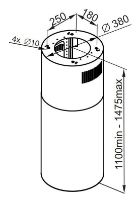 Вытяжка каминная Maunfeld Lee Isla 39 белый управление: кнопочное (1 мотор)