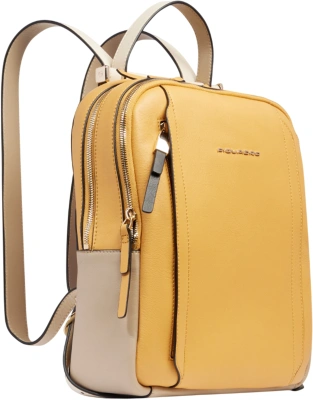 Рюкзак женский Piquadro Circle CA5566W92/GBE шафрановый/бежевый кожа
