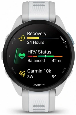 Смарт-часы Garmin Forerunner 165 AMOLED корп.черный/белый рем.белый (010-02863-21)