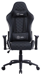 Кресло игровое Cactus CS-CHR-030BLS черный/серебристый экокожа с подголов. крестов. сталь