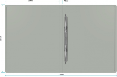 Папка метал.пруж.скоросш. Бюрократ -PZ05PGREY A4 пластик 0.5мм торц.наклейка серый