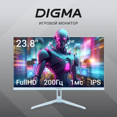 Монитор Digma 23.8" Overdrive 24P410F голубой IPS LED 2ms 16:9 HDMI матовая 300cd 178гр/178гр 1920x1080 200Hz G-Sync FreeSync DP FHD USB 3.7кг