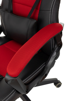 Кресло игровое Zombie Arena черный/красный эко.кожа/ткань крестов. пластик