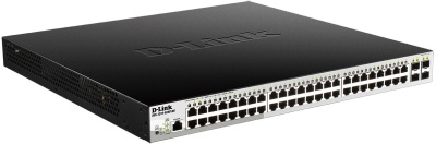 Коммутатор D-Link DGS-1210-52MP/ME/B 48x1Гбит/с 4SFP 48PoE 370W управляемый