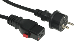 Шнур питания Lanmaster LAN-PP19L/SH-1.0-BK C19-Schuko проводник.:3x1.5мм2 1м 220В 16А черный