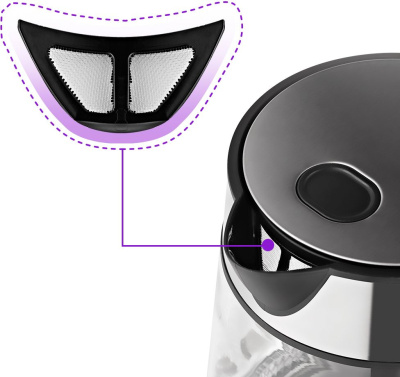 Чайник электрический Kitfort KT-6118 1.7л. 2200Вт прозрачный/серебристый корпус: стекло (КТ-6118)