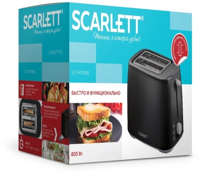 Тостер Scarlett SC-TM11068 800Вт черный