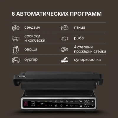 Электрогриль Rondell RDE-1701 2000Вт черный