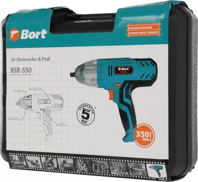 Гайковерт Bort BSR-550 550Вт патрон:квад.1/2" (кейс в комплекте) (93723880)