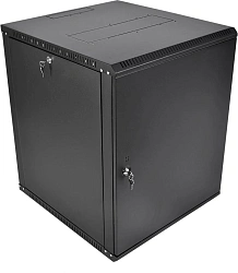Шкаф коммутационный ЦМО ШРН-Эконом (ШРН-Э-15.650.1-9005) настенный 15U 600x650мм пер.дв.стал.лист 65кг черный 600мм 26.1кг 180град. 749мм IP20 металл