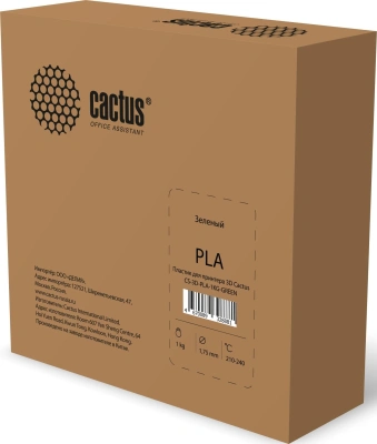 Пластик для принтера 3D Cactus CS-3D-PLA-1KG-GREEN PLA d1.75мм 1кг L326м 1цв.