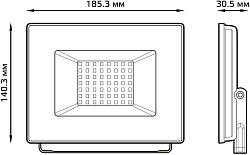Прожектор уличный Gauss Elementary светодиодный 50Втбелый (613120350)