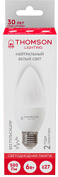 Лампа светодиодная Thomson TH-B2358 6Вт цок.:E27 свеча 220B св.свеч.бел.нейт. Candle (упак.:1шт)