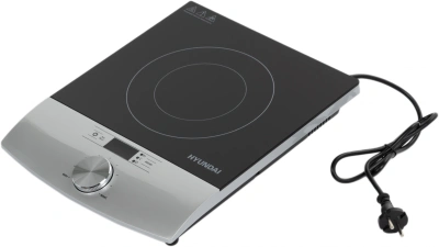 Плита Индукционная Hyundai HYC-0102 серебристый/черный стеклокерамика (настольная)
