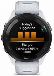 Смарт-часы Garmin Forerunner 265 33мм 1.3" AMOLED корп.черный/белый силикон рем.белый (010-02810-11)