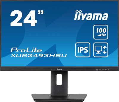 Монитор Iiyama 23.8" ProLite XUB2493HSU-B7 черный IPS LED 1ms 16:9 HDMI M/M матовая HAS Piv 1300:1 300cd 178гр/178гр 1920x1080 100Hz DP FHD USB 4.6кг