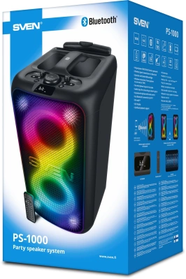 Колонка порт. Sven АС PS-1000 черный 160W 1.0 BT/3.5Jack 8000mAh (SV-022686)
