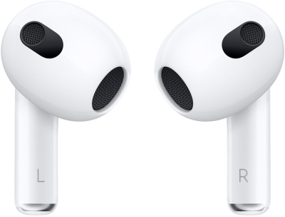 Гарнитура вкладыши Apple AirPods 3 A2565,A2564,A2897 белый беспроводные bluetooth в ушной раковине (MPNY3ZA/A)