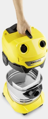 Строительный пылесос Karcher WD 4 S V-20/5/22 1000Вт (уборка: сухая/сбор воды) желтый