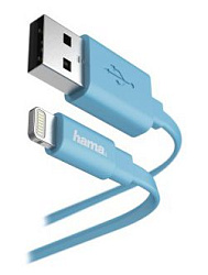 Кабель Hama Flat 00173646 USB (m)-Lightning (m) 1.2м синий плоский