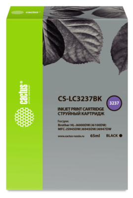 Картридж струйный Cactus CS-LC3237BK черный пигментный (65мл) для Brother HL-J6000DW/J6100DW