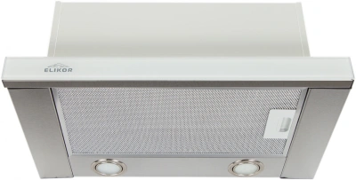 Вытяжка встраиваемая Elikor Интегра Glass 50Н-400-В2Д нержавеющая сталь/стекло белое управление: кнопочное (1 мотор)