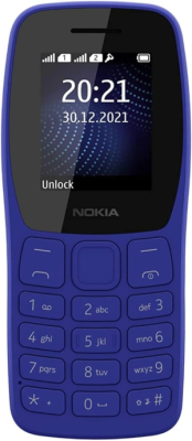 Мобильный телефон Nokia 105 DS TA-1416 синий моноблок 2Sim 1.77" 120x160 Series 30+ GSM900/1800 Protect MP3 FM microSD