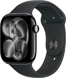 Смарт-часы Apple Watch Series 11 A3333 46мм OLED корп.черный Sport Band рем.черный разм.брасл.:S/M (MEUW4AM/A)