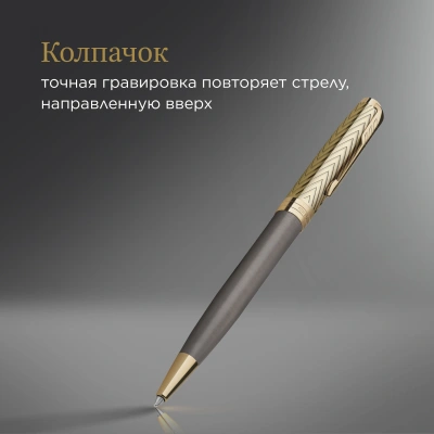 Ручка шариков. Parker Sonnet Pioneers K542 (2201051) Arrow Grey GT M черн. черн. подар.кор.