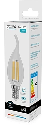Лампа филам. Gauss Filament 10Вт цок.:E14 свеча 220B св.свеч.бел.нейт. (упак.:10шт) (42120)