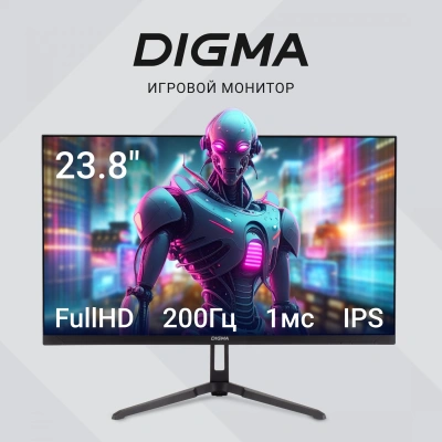 Монитор Digma 23.8" Overdrive 24P410F черный IPS LED 2ms 16:9 HDMI матовая 300cd 178гр/178гр 1920x1080 200Hz G-Sync FreeSync DP FHD USB 2.8кг