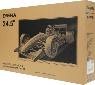 Монитор Digma 24.5" Overdrive 25P510F черный IPS LED 1ms 16:9 HDMI матовая Piv 250cd 178гр/178гр 1920x1080 180Hz DP FHD 3.6кг