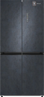 Холодильник Weissgauff WCD 450 Rock Glass NoFrost Inverter 3-хкамерн. графит темный