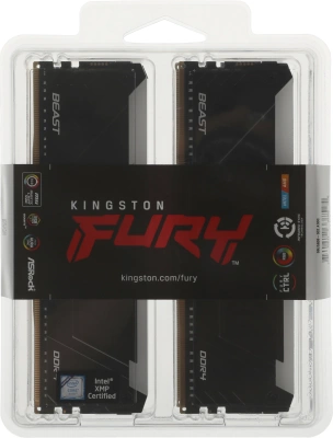 Память DDR4 4x8GB 3200MHz Kingston KF432C16BB2AK4/32 Fury Beast RGB RTL Gaming PC4-25600 CL16 DIMM 288-pin 1.35В dual rank с радиатором Ret