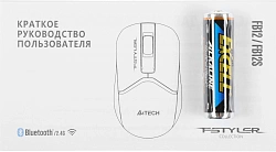 Мышь A4Tech Fstyler FB12 белый оптическая 1200dpi беспров. BT/Radio USB 3but (FB12 WHITE)