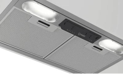 Вытяжка встраиваемая Indesit INAE 52FLS X нержавеющая сталь управление: ползунковое (1 мотор)