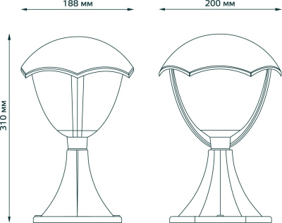 Светильник садово-парк. Gauss GD029 60Вт ламп.:1шт черный