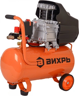 Компрессор поршневой Вихрь КМП-260/24 масляный 260л/мин 24л 2000Вт оранжевый/черный