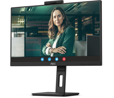Монитор AOC 23.8" 24P3QW черный IPS LED 16:9 HDMI M/M Cam матовая HAS Piv 300cd 178гр/178гр 1920x1080 75Hz DP FHD 3.35кг