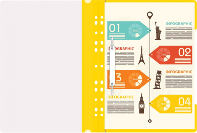 Папка-скоросшиватель Бюрократ PS-P20YEL A4 прозрач.верх.лист боков.перф. пластик желтый 0.12/0.16