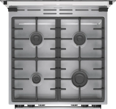 Плита Комбинированная Gorenje GKS6C70XF нержавеющая сталь (стеклянная крышка) реш.чугун