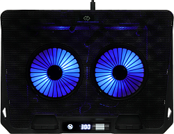 Подставка для ноутбука Digma D-NCP170-2x110 18" 400x288x45мм 52дБ 2xUSB 2x 110ммFAN 1100г Fan-control металл/пластик черный