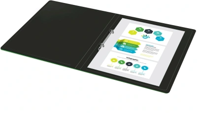 Папка на 2-х кольцах Silwerhof Eco A4 пластик 0.5мм кор.18мм черный