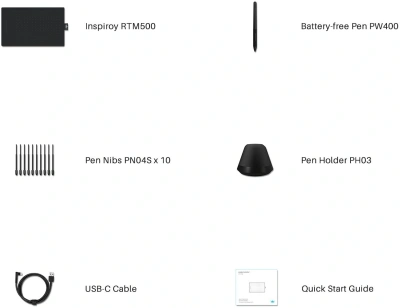 Графический планшет Huion Inspiroy RTM-500 USB Type-C черный