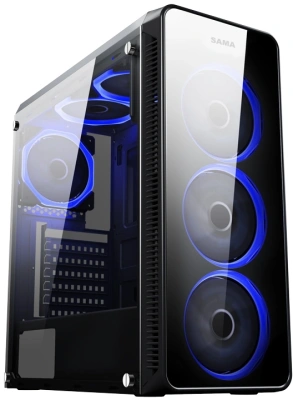 Корпус Accord JP-X черный без БП ATX 6x120mm 2xUSB2.0 1xUSB3.0 audio bott PSU
