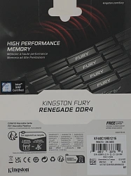 Память DDR4 16GB 4000MHz Kingston KF440C19RB12/16 Fury Renegade Black RTL Gaming PC4-32000 CL19 DIMM 288-pin 1.35В dual rank с радиатором Ret