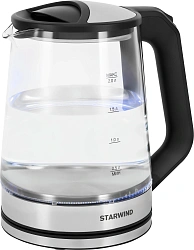 Чайник электрический Starwind SKG2112 2л. 1800Вт черный/прозрачный корпус: стекло