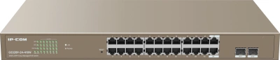 Коммутатор IP-Com G3326P-24-410W (L2) 24x1Гбит/с 2xКомбо(1000BASE-T/SFP) 2SFP 24PoE 370W управляемый